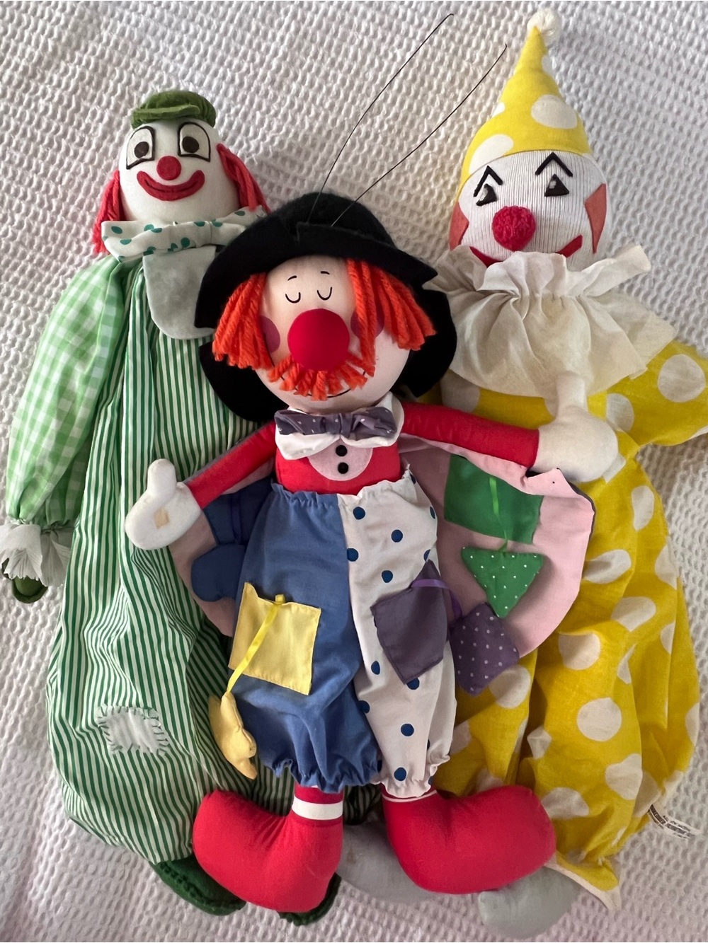 Colorful Vintage Clowns Plush Toys Set of Three - Multicolor Kids Toy